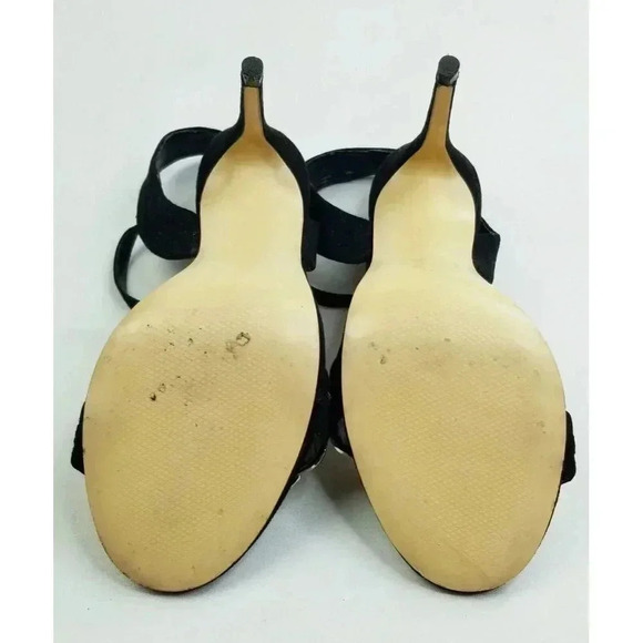 Zara Basic Collection Size 37 (US 6.5-7) Womens Black Suede Ankle Strap Open Toe - Picture 8 of 12